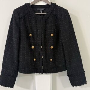 WHBM CUTAWAY Black Tweed Jacket - 12